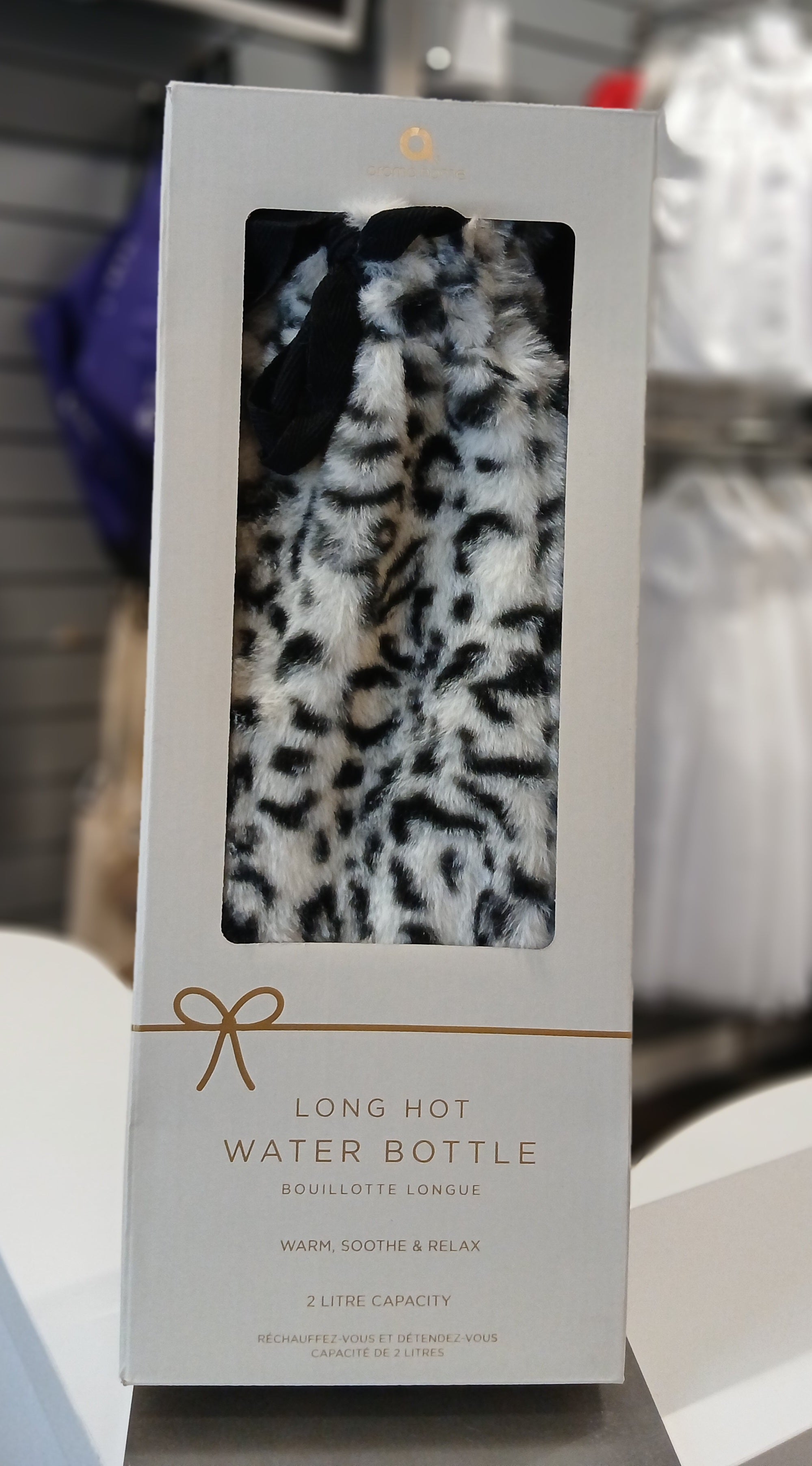 Long Hot Water Bottle Leopard Print