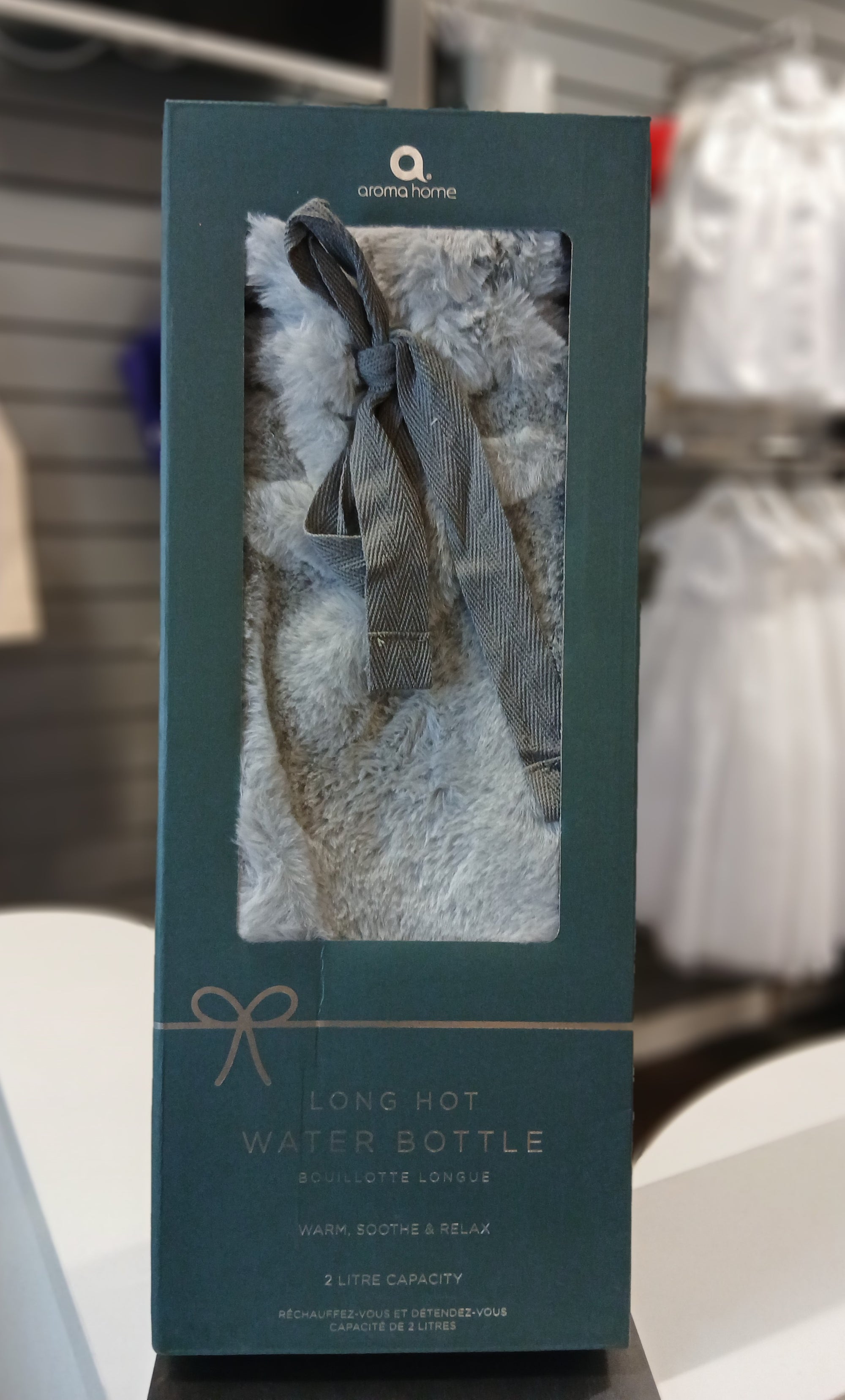 Long Hot Water Bottle Grey Fur