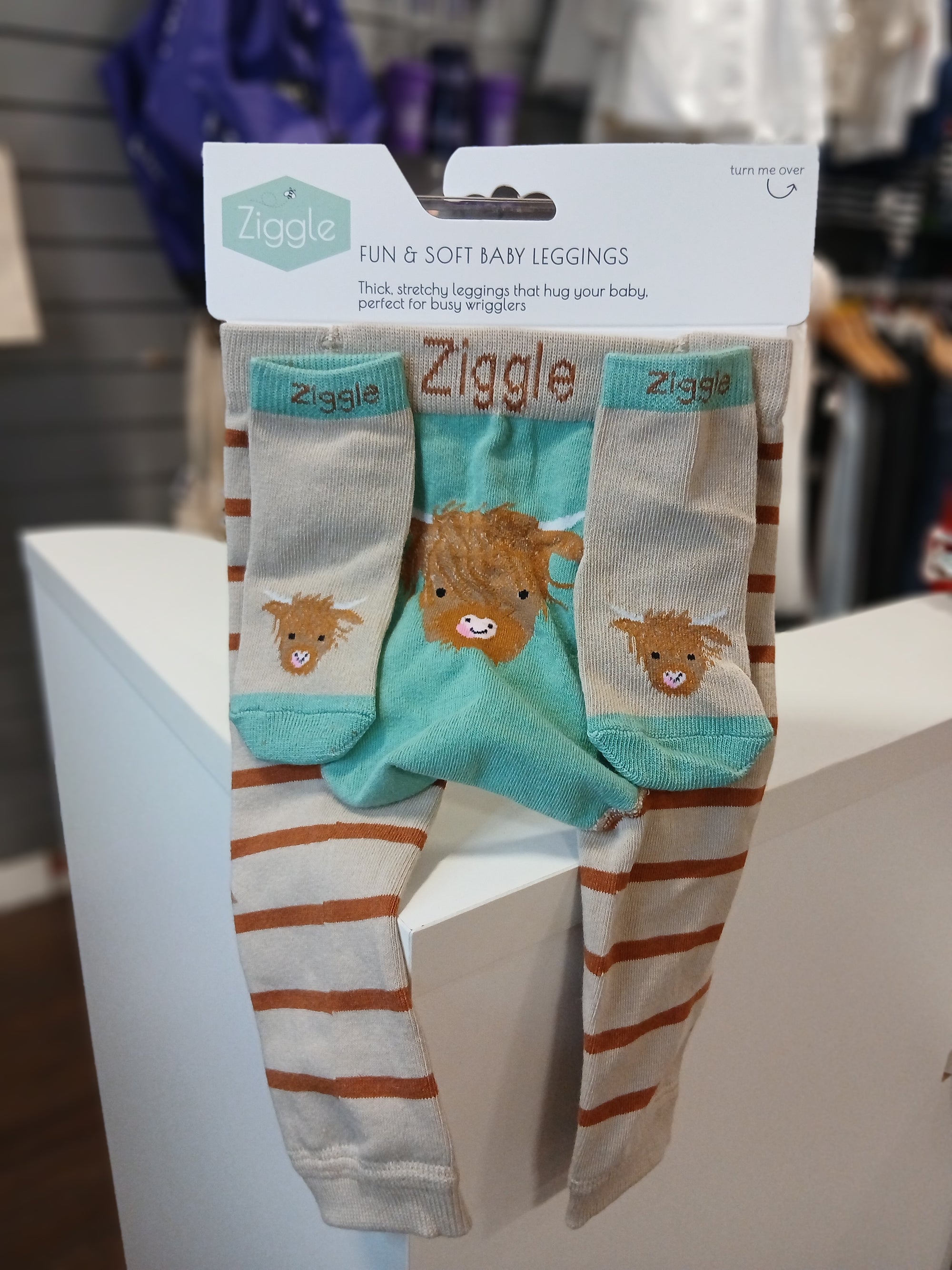 Highland Cow Baby Leggings and Sock Combo