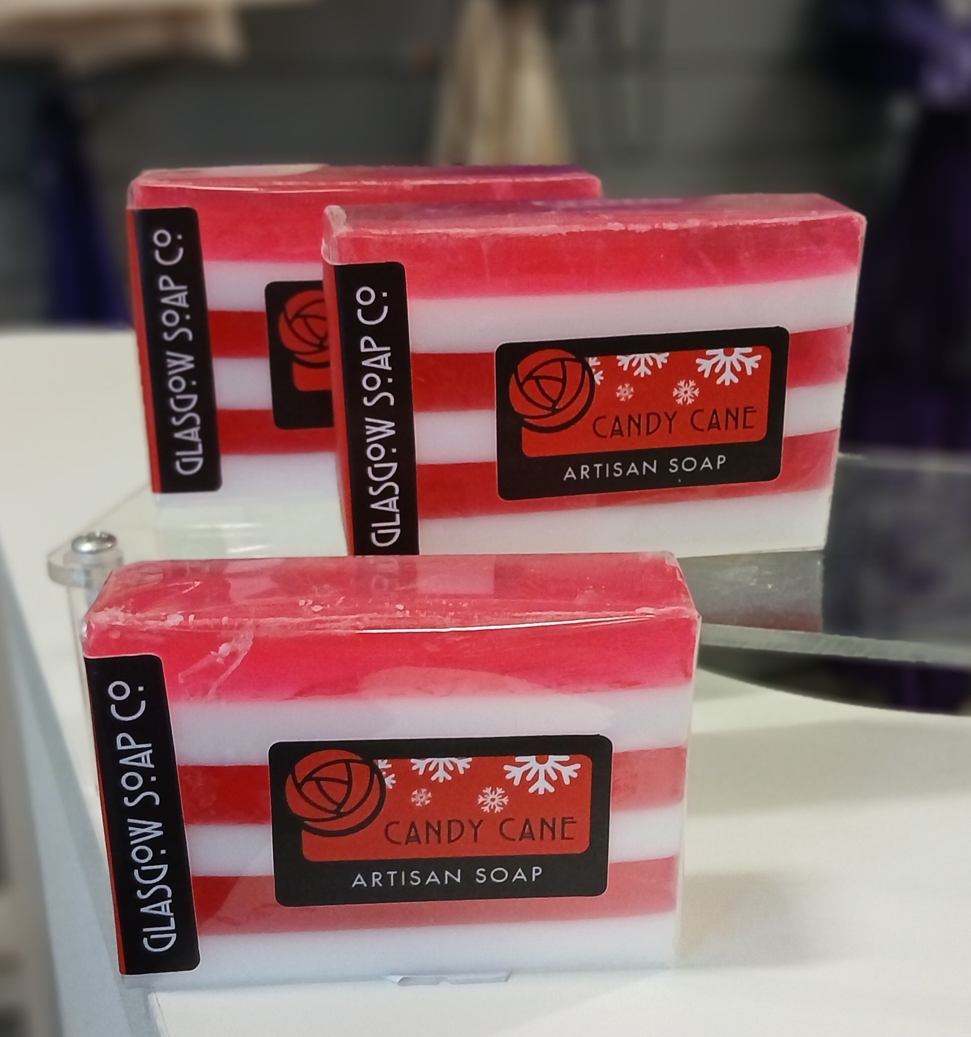 Candy Cane Soap Slice